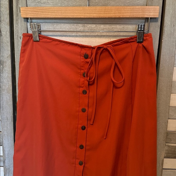 Urban Outfitters Rust Button-Front Midi Skirt - Picture 2 of 4